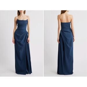 Chiara Boni La Petite Robe Dotai Strapless Gown Arctic Blue Womens IT 42